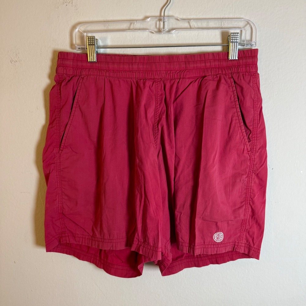 Deus Ex Machina Mens‎ Glide Shorts Red Cotton Nylon Elastic Waist Size M
